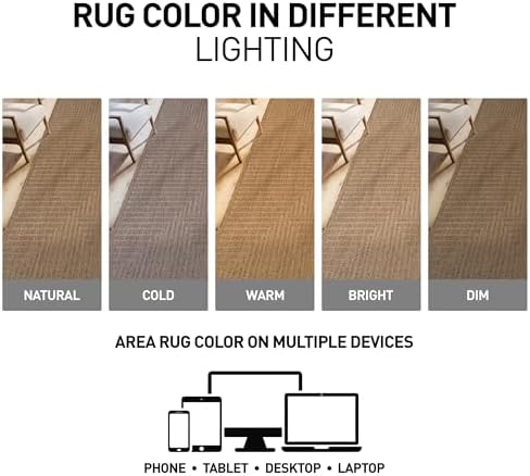 Rugshop Linear Jute-Style Indoor Outdoor Area Rug Sand/Natural 7'10"...