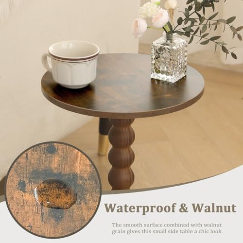 Fultyle Round Side Table, Small Drink Table for Small Spaces, Modern Accent N...