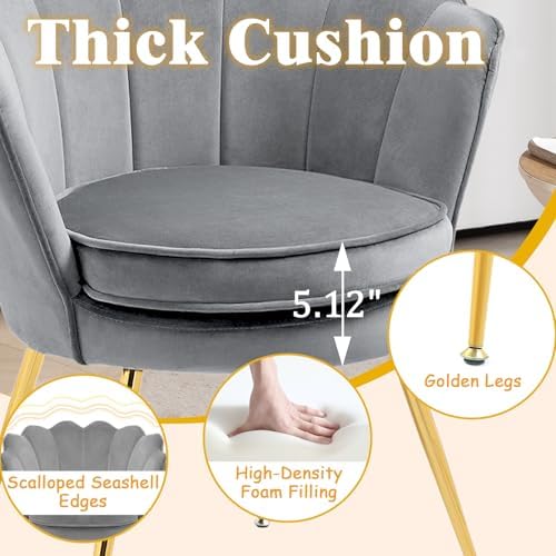 Czlolo Accent Chairs Set of 2 for Living Room, Velvet Upholstered Makeup Room...