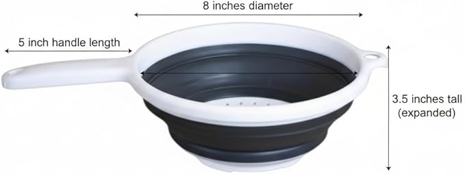 Handy Housewares 8" Round Space Saving Collapsible Silicone Kitchen Colander - Image 3