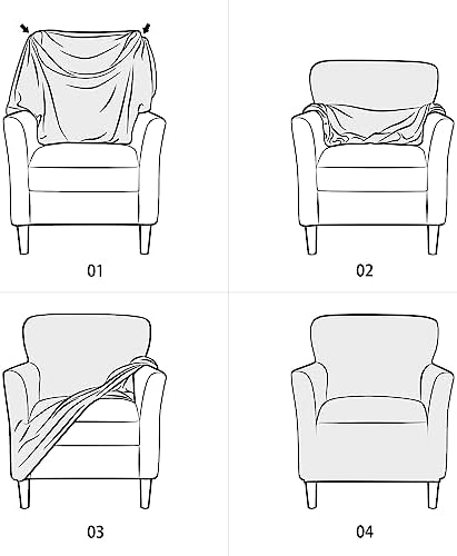 LiveGo Stretch Mid Century Modern Armchair Slipcover 1-Piece Solid Accent Cha...