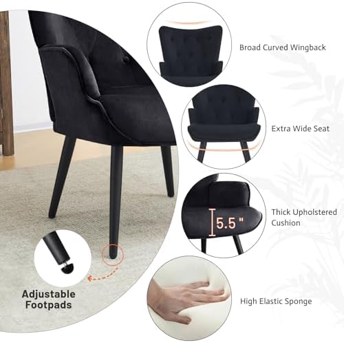 Furniliving Velvet Accent Chair for Living Room, Upholstered Reading Chair wi...