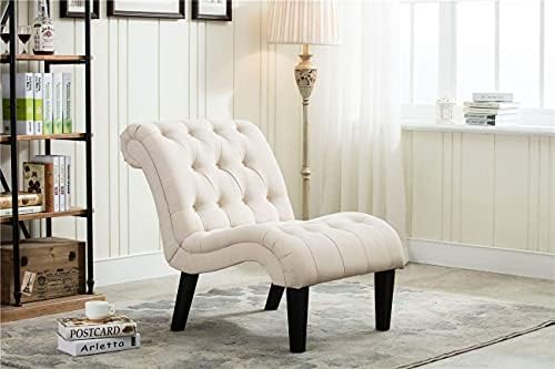 Mid Century Modern Accent Chair, Upholstered Button Tufted Chair