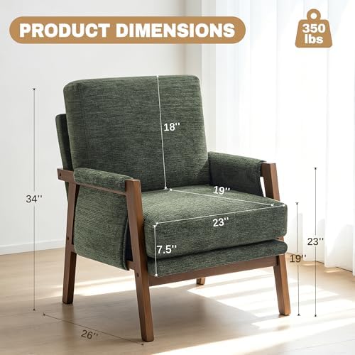 RNKSFX Green Accent Chair for Bedroom & Living Room, Mid Century Modern A...