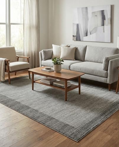 Rugs.com Angelica Collection Rug – 5' x 8' Light Gray Medium Rug Perf...