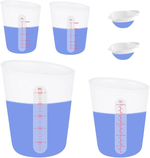 6 PCS Silicone Cup Set, 250ml and 125ml by Supporteverydream