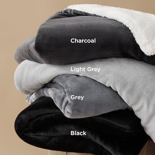 Bedsure GentleSoft Sherpa Fleece Queen Blankets for Bed, Non-Heated, Thick an...