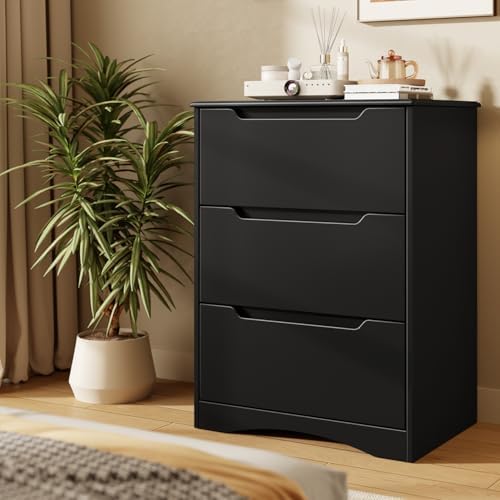 Gizoon 3 Drawers Chest, Bedroom Drawer Dresser with Large Storage Capacity