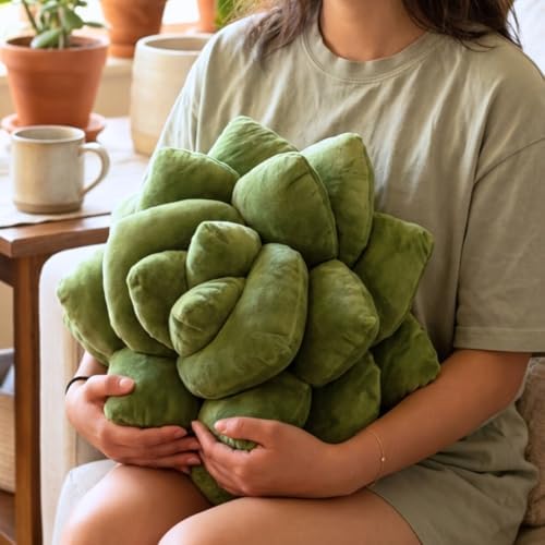 Green Philosophy Co. Succulent® Pillow 16" – Soft 3D Decorative Flower T...