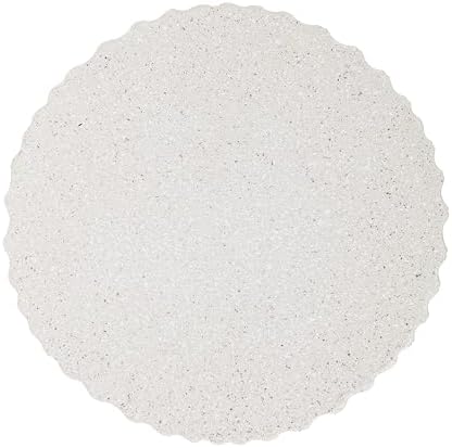 JONATHAN Y Louisa Outdoor Accent Table 19" Fluted Polyresin, Cream Terrazzo