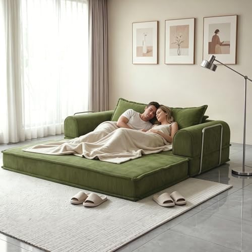 79" Futon Sofa Bed, Daybed Couch with Fixed-Shape Frame, 4-in-1 Boneless...