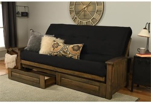 Kodiak Furniture Washington Queen Size Futon Frame with Storage Drawers - Woo...