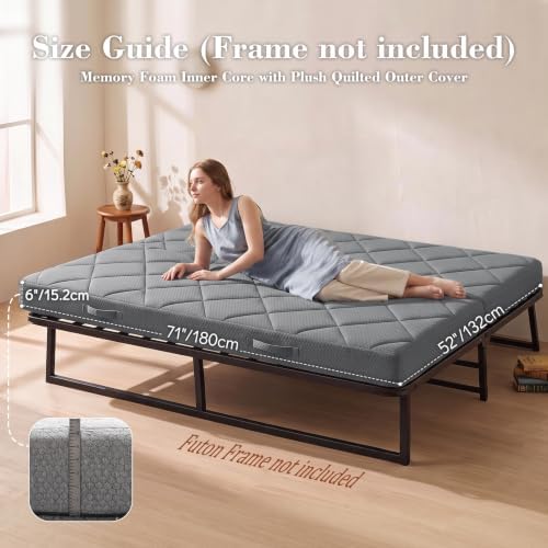 6" Full Size Futon Mattress Replacement with Handles,71X52X6