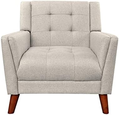 Christopher Knight Home Evelyn Mid Century Modern Fabric Arm Chair, Beige &am...