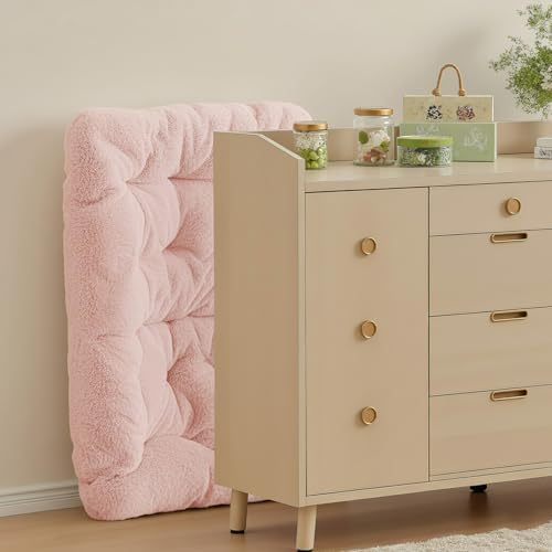 Sweetcrispy Comfy Chair for Adults, Foldable Living Room Chair, Soft Faux Fur...