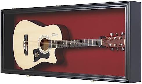 DisplayGifts 42" Electric Guitar Display Case Cabinet Shadow Box with Gu...
