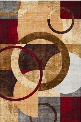 Ciicool 8x10 Area Rugs for Living Room, Soft Abstract Washable Rug Brown