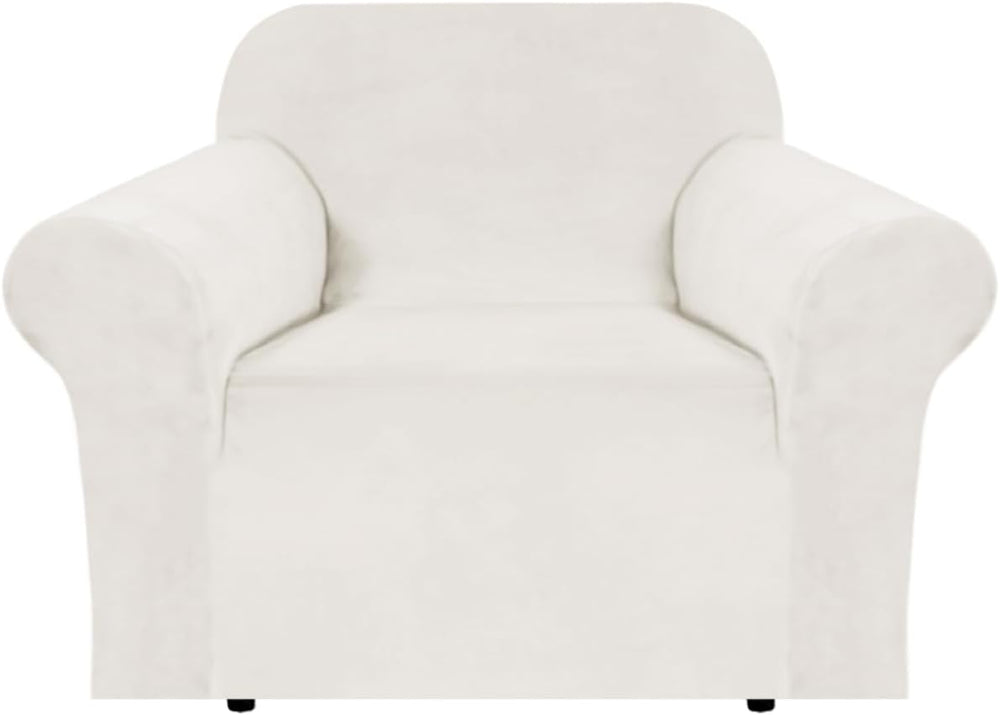 H.VERSAILTEX Stretch Velvet Armchair Cover Couch Covers 1 Cushion Chair Slipc...