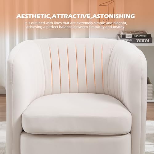 CANMOV Swivel Accent Chair, 360° Swivel Chair with Thick Padded Cushion, Swiv...