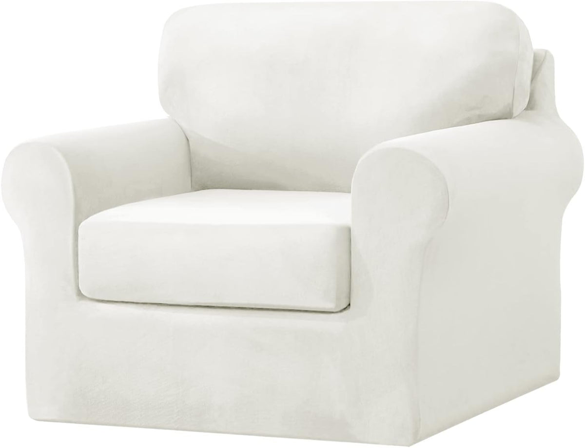 3 pieces high stretch couch covers for sofa shown in use
