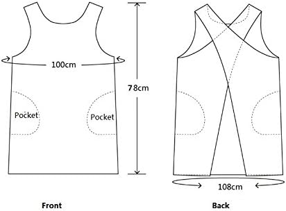 Cotton Linen Japanese Apron Halter Cross Back Bandage X Shape Aprons Two Pockets - Image 7