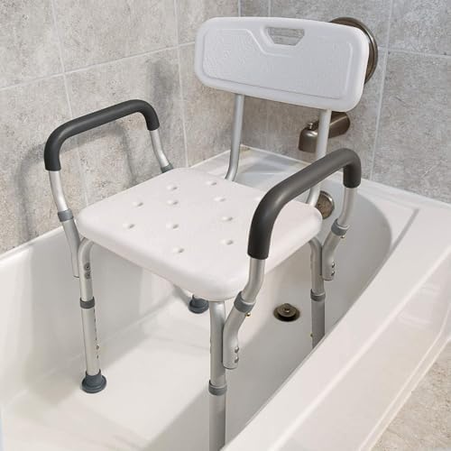 Vaunn Medical Deluxe Spa Shower Chair with Arms and Back, Bath Seat for Senio...