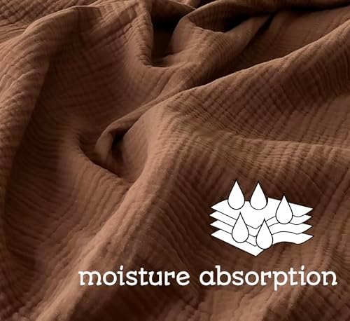 KyraHome 100% Organic Cotton Throw Blankets, 90“x90” Queen, Pre-Washed Muslin...