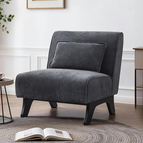 Armless Accent Chair Comfy Upholstered Modern Living Room Side Chair