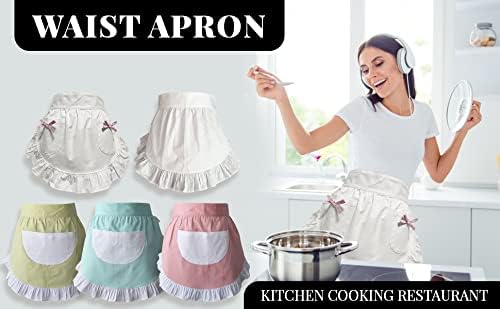 CRB Fashion Waist Apron Kitchen Cooking Restaurant Cotton Bistro Half Aprons - Image 3