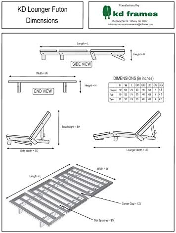 KD Frames Lounger Futon, Queen