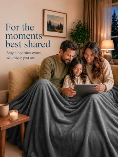 Utopia Bedding Fleece Bed Blanket California King Size Grey (102x96 Inch)