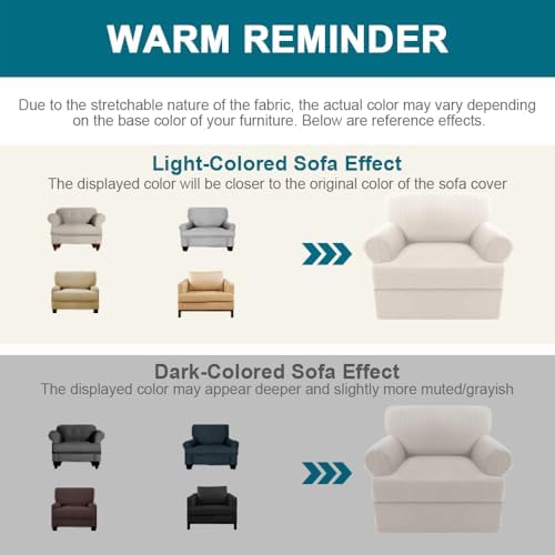 Turquoize T Cushion Chair Slipcover Armchair Slipcover for Living Room Stretc...
