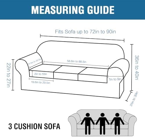 H.VERSAILTEX Modern Velvet Plush 4 Piece High Stretch Sofa Slipcover Sofa Cover - Image 2