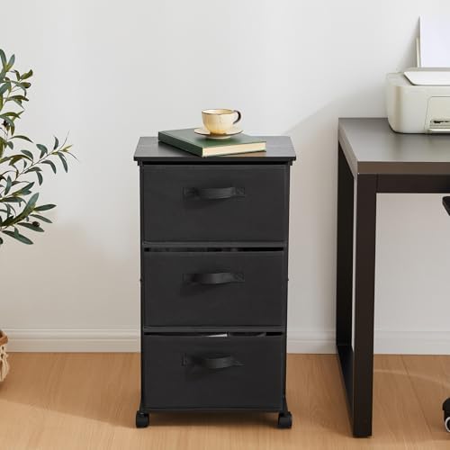 MAX Houser Dresser Storage with 3 Drawers, Fabric Dresser Tower, Vertical Sto...