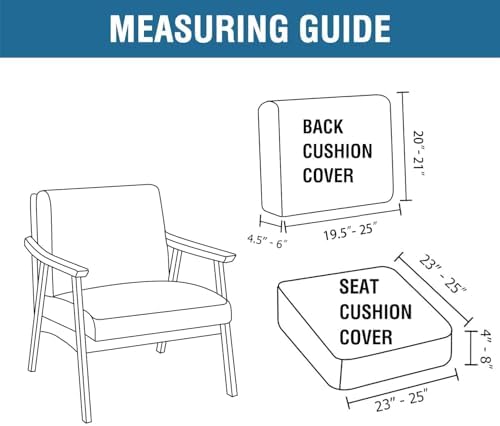 H.VERSAILTEX Chair Slip Covers with Arms 2 Piece Sofa Covers Super Stretch Cu...