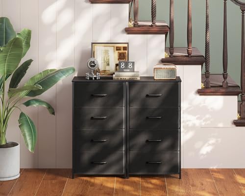 AODK Small Dresser for Bedroom with 4 Storage Drawers, Black