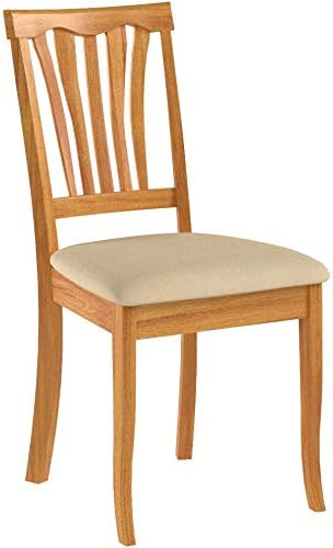 East West Furniture AVC-OAK-C Avon Kitchen Dining Chairs - Linen Fabric Uphol...