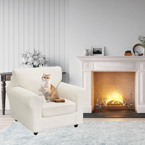 Sofa Cover Armchair Slipcover Chair Cover 2-Piece Couch Slipcover with Arms