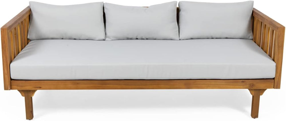 Christopher Knight Home Tina Outdoor 3 Seater Acacia Wood Daybed, Teak Finish...