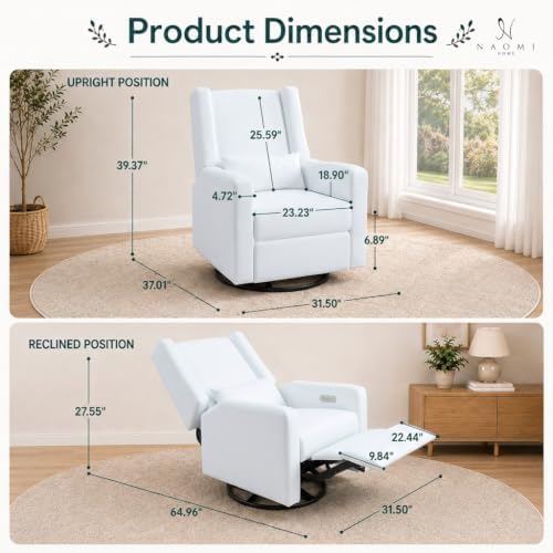 Naomi Home Tanya Luxury Motion Recliner Chair - Bright
