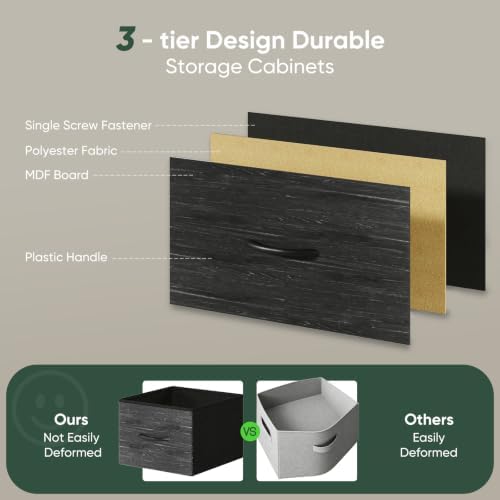 Fabric Dresser for Bedroom with 9 Drawers, Storage Tower