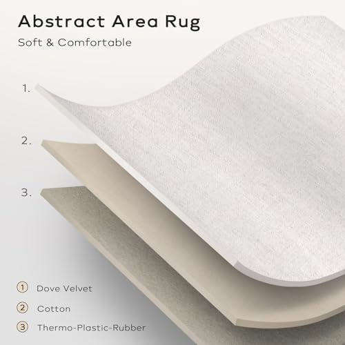 Ashler Abstract Rug, 6x9 Area Rugs, Modern Abstract Area Rug for Living Room,...