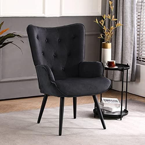 Furniliving Velvet Accent Chair for Living Room, Upholstered Reading Chair wi...