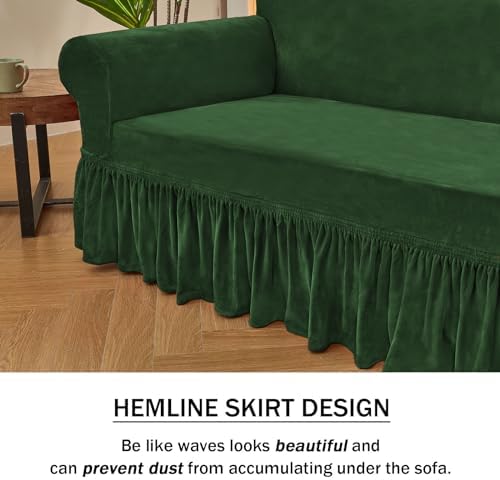 NICEEC Green Armchair Covers Arm Chair Cover Armchair Slipcovers with Skirt