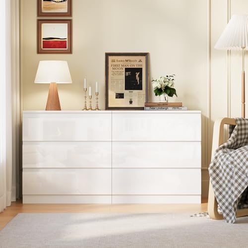 OtterOasis White Dresser for Bedroom with 3 Drawer Wide Wooden Chest