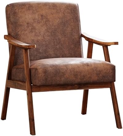 Mid Century Accent Chair, Boho Farmhouse Accent Chairs for Living Room, Retro...