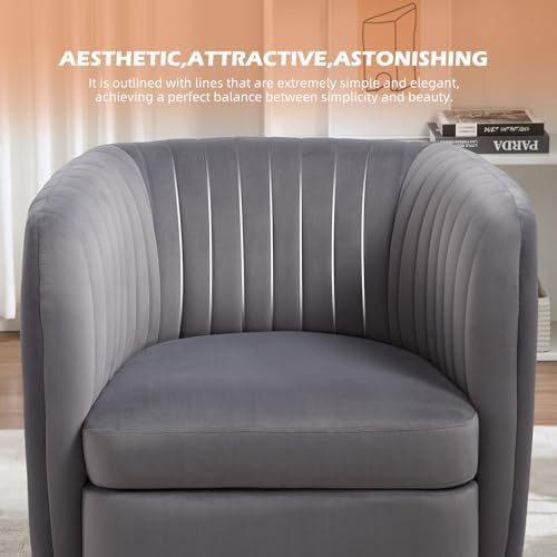 CANMOV Swivel Accent Chair, 360° Swivel Chair with Thick Padded Cushion, Swiv...