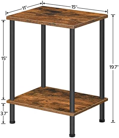 HOOBRO End Tables Set of 2, Small Side Tables, Nightstands for Small Spaces