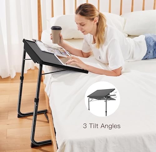 HUANUO Adjustable TV Tray Table - Foldable TV Tray with 6 Height & 3 Tilt...