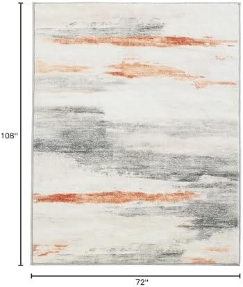 Carvapet 6x9 Area Rugs for Living Room Bedroom, Brown Modern Abstract Low Pil...